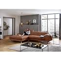 Fabrique Hembrella 4 Seater L-Shaped Suede Fabric Sofa Set | Modern, Luxurious, &amp; Comfortable Furniture for Home Office, Guests, &amp; Living Room | Stainless Steel Legs for Easy Move | Brown (RHS)
