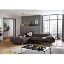Fabrique Hembrella 4 Seater L-Shaped Suede Fabric Sofa Set | Modern Luxurious &amp; Comfortable Furniture for Home Office, Guests, &amp; Living Room | Stainless Steel Legs for Easy Move | Charcoal Grey (RHS)
