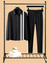 Fabrizio Men Night Suit Set Black Printed