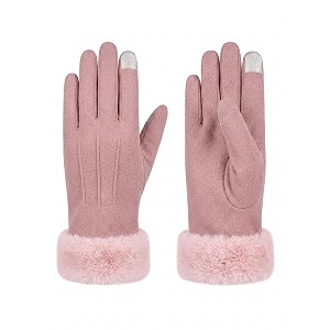 fabseasons winter gloves for girls amp women with faux fur on the inner for cold weather