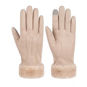 fabseasons winter gloves for girls amp women with faux fur on the inner for cold weather