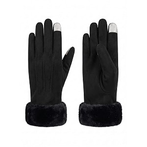 fabseasons winter gloves for girls amp women with faux fur on the inner for cold weather