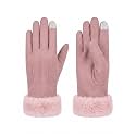 FabSeasons Winter Gloves For Girls &amp; Women, with faux fur on the inner for cold weather