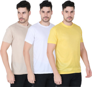 FABSHORE Solid Men Round Neck Multicolor T-Shirt
