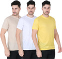 FABSHORE Solid Men Round Neck Multicolor T-Shirt