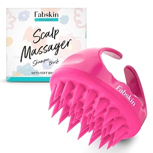 fabskin hair scalp massager shampoo brush with soft silicone bristles anti dandruff exfoliating with scalp care manual hair massager for blood circulation pink