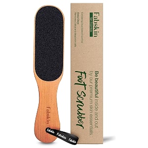 fabskin wooden foot scrubber for dead skin  dual sided foot filer  callus remover  feet scraper