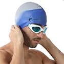 FABSPORTS Unisex Silicone Swim Cap - Easy-Fit Black Swimming Cap for Men, Women, Boys, Girls, and Kids - Ideal for all Hair Types - Long, Short