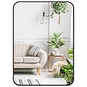 Fabuday Black Bathroom Mirror for Over Sink - 22x30 Matte Metal Framed Wall Mirror, Rounded Rectangular Vanity Mirrors for Living Room, Bedroom, Entryway, Hallway, Horizontally/Vertically