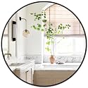Black Round Mirror 18 Inch, Wall Circle Mirror for Bathroom, Matte Framed