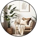 Black Round Mirror 20 Inch, Wall Circle Mirror for Bathroom, Matte Framed