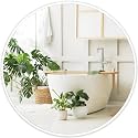 White Round Mirror 18 Inch, Wall Circle Mirror for Bathroom, Matte Framed