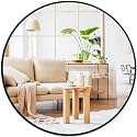 Black Round Mirror 30 Inch, Wall Circle Mirror for Bathroom, Matte Framed
