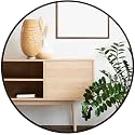 Black Round Mirror 24 Inch, Wall Circle Mirror for Bathroom, Matte Framed