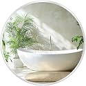 Silver Round Mirror 18 Inch, Wall Circle Mirror for Bathroom, Brush Chrome