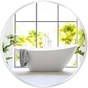 Silver Round Mirror 30 Inch, Wall Circle Mirror for Bathroom, Brush Chrome