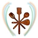 FABULO Wooden Handmade Non Stick Serving Spoon Set - Wood Spoons/Spatula for Cooking - Kitchen Tools - Set of 4