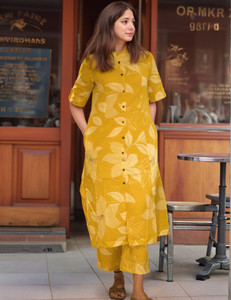 FABUNNA COTTON Women Kurta Pant Set