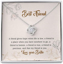 FABUNORA Perfect Gift For Bestfriend Girl - Pure Silver Necklace Gift Set Cubic Zirconia Sterling Silver Necklace