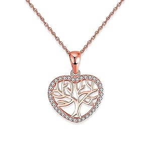 strong roots - tree of life mini heart 925 sterling silver necklace gift set rakhi rakshabandhan gift for sister bhabhi  gifts for women with certificate of authenticity