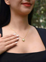 FABUNORA Valentine's Day Gift for Her - Pure Silver Necklace Gift Set Gold-plated Cubic Zirconia Sterling Silver Pendant