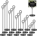 Faccito 10 Pcs Table Number Holders 5 Size Removable Card Holder, Black