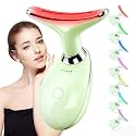 Red-Light-Therapy-for-Face and Neck Massager,7 Colors Womens Skin Rejuvenation Lifting Facial Massager Tool for Toning,Glow Boost (Green)