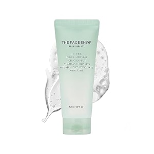 the face shop tea tree pore clarifying gel cleanser with salicylic acid  mild foaming face wash with aha pha amp hyaluronic acid for acne-prone skin  150ml