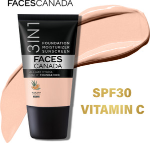 faces canada all day hydra matte  3 in 1 moisturizer  spf 30  waterproof foundation