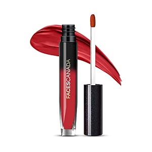faces canada comfy silk liquid lipstick - zealous red 10 3ml  satin matte hd finish  luxe comfort  longlasting  no dryness  smooth texture  mulberry oil amp shea butter for plump hydrated lips