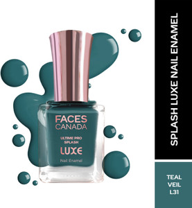 faces canada ultime pro splash luxe nail enamel  glossy finish  quick drying teal veil l31