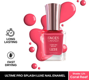 faces canada ultime pro splash luxe nail enamel  glossy finish  quick drying coral reef l24