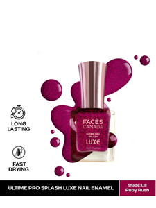 faces canada ultime pro splash luxe nail enamel  glossy finish  quick drying ruby rush l18