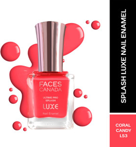faces canada ultime pro splash luxe nail enamel  glossy finish  quick drying coral candy l53
