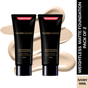 faces canada weightless matte finish foundation - pack of 2  flawless finish foundation