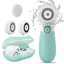 Facial Cleansing Brush Electric Facial Exfoliating Massage Brush with 3 Cleanser Heads and 2 Speeds Adjustable for Deep Cleaning, Removing Blackhead, Face Massaging