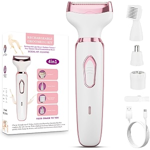 facial hair remover for women usb rechargeable electric face shaver for upper lip chin cheeks amp eyebrows painless portable mini hair remover with led light white 4 in 1