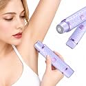 Facial Hair Remover for Women, USB Rechargeable Electric Face Shaver for Upper Lip, Chin, Cheeks &amp; Eyebrows, Painless Portable Mini Hair Remover with LED Light (White) (pruple 2 in 1)