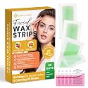 Facial Wax Strips for Hair Removal: Fast Working and Gentle for Face, Eyebrow, Upper Lip, Chin - Hypoallergenic for All Skin Types 50 Waxing Strips with 5 Wipes