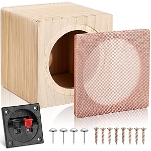 facmogu 4in solid wood speaker enclosure with grill cover amp terminal cup