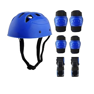 skating guard protective skating guard kit  skate cycling running protection set  multi sport gear for children age 8-12 years helmet type  pvc