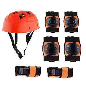 skating guard protective skating guard kit  skate cycling running protection set  multi sport gear for children age 8-12 years helmet type  pvc