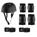 Skating Guard, Protective Skating Guard Kit | Skate, Cycling, Running Protection Set | Multi Sport Gear for Children Age 8-12 Years (Helmet Type : PVC)