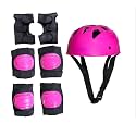 Skating Guard, Protective Skating Guard Kit | Skate, Cycling, Running Protection Set | Multi Sport Gear for Children Age 8-12 Years (Helmet Type : PVC)