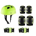 Skating Guard, Protective Skating Guard Kit | Skate, Cycling, Running Protection Set | Multi Sport Gear for Children Age 8-12 Years (Helmet Type : PVC)