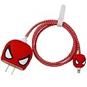 FACTOTECH Protective Charging Case for iPhone 11/12/13/14/15/16/Pro Max,for 18W/20W Charger and Charging Cable,Have Durable Cable Sleeve -SPIDERR Man