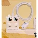 FACTOTECH Protective Charging Case for iPhone 11/12/13/14/15/16/Pro Max,for 18W/20W Charger and Charging Cable,Have Durable Cable Sleeve -White Evil Brake