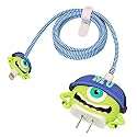 FACTOTECH Protective Charging Case for iPhone 11/12/13/14/15/16/Pro Max,for 18W/20W Charger and Charging Cable,Have Durable Cable Sleeve -Blue HAT Monster