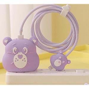factotech protective charging case for iphone 111213141516pro maxfor 18w20w charger and charging cablehave durable cable sleeve - purple bear