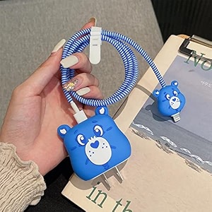 factotech protective charging case for iphone 111213141516pro maxfor 18w20w charger and charging cablehave durable cable sleeve -blue bear